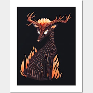 Deer Orange Posters and Art